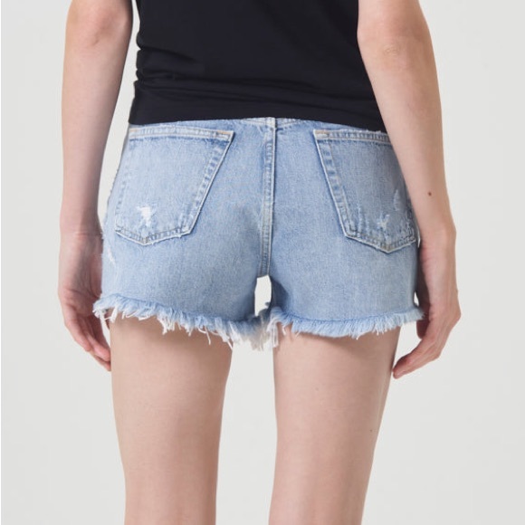 AGOLDE Parker Vintage Cut Off Short / Shorts Swapmeet Light Wash Jean Distressed - Picture 5 of 16